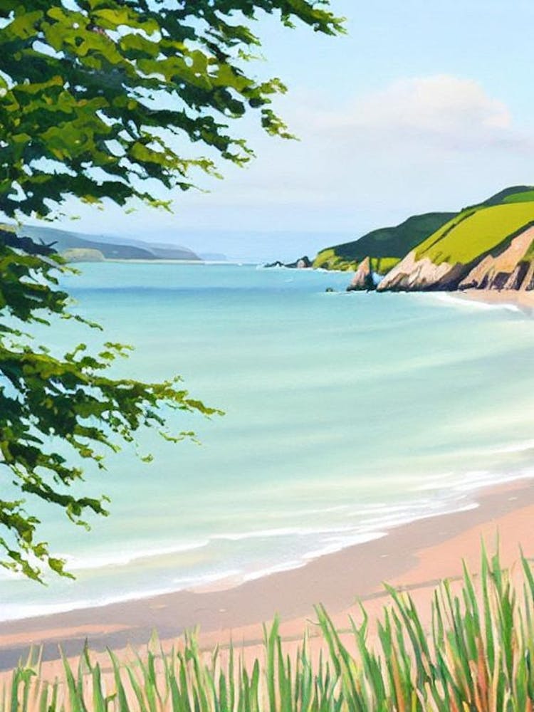 Blackpool Sands, Devon Contemporary Illustration 2 