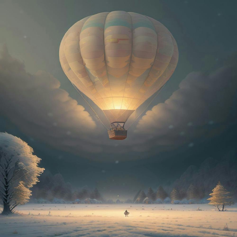 Air Balloon In The Winter, By Charles Dyson In Year 2024