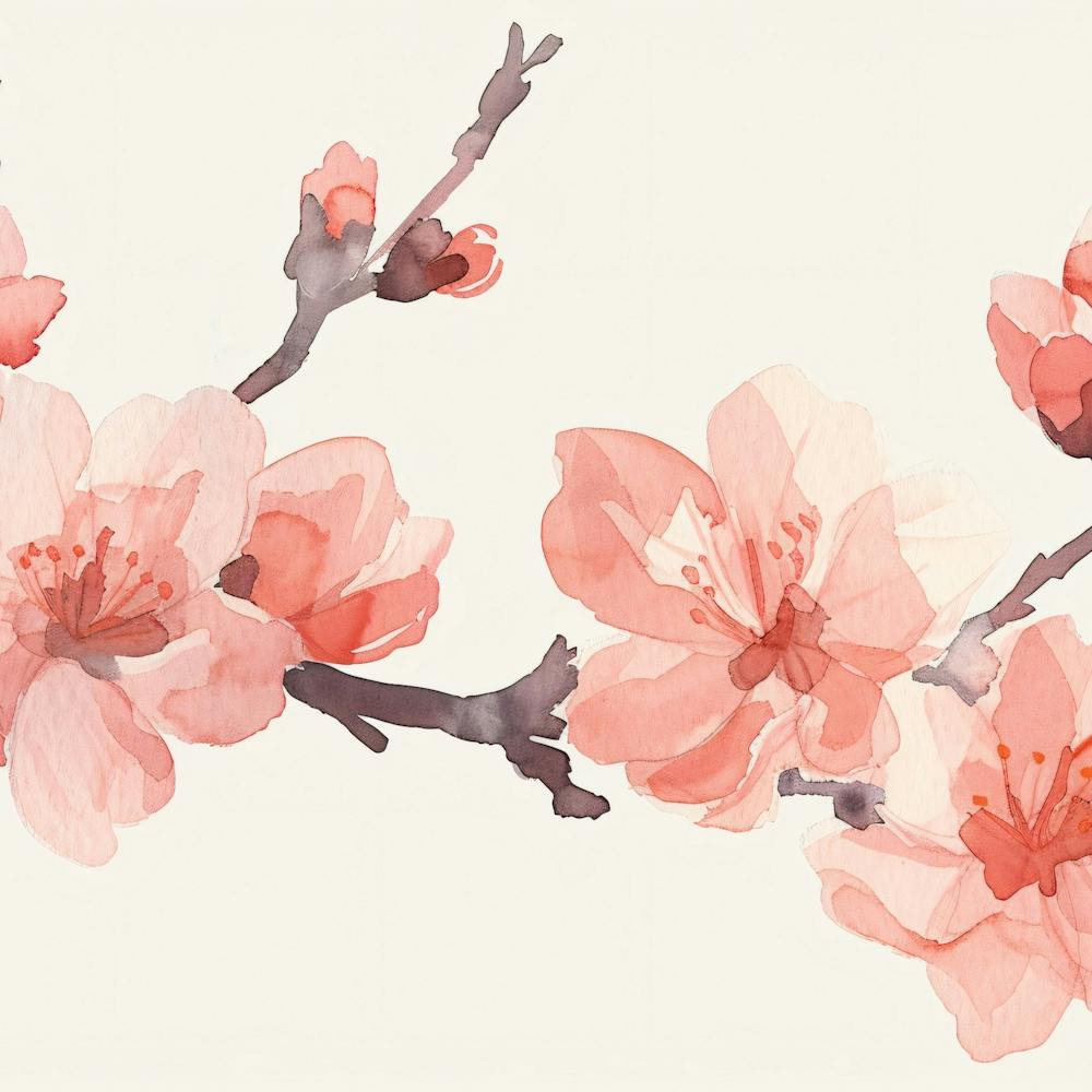 Watercolor Cherry Blossoms 1