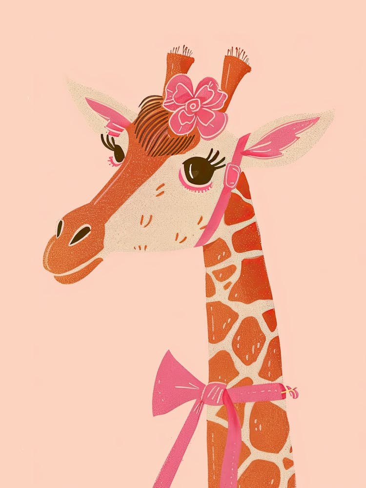 Glamorous Giraffe With A Bow