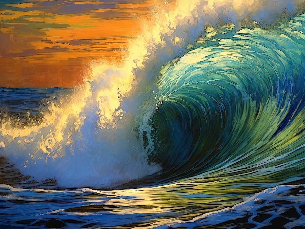 Sunset Ocean Wave 2