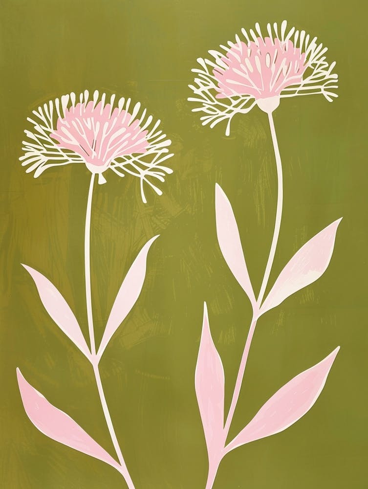 Pink & Green Asters 2