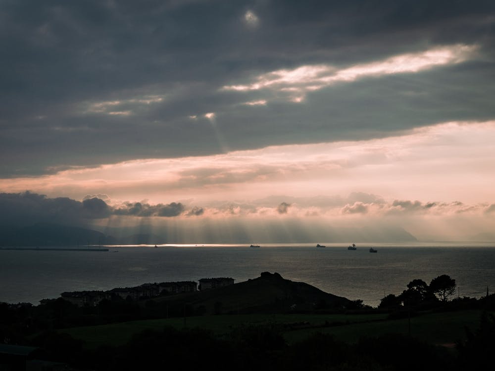 Sunset over the sea, Barrika, Spain