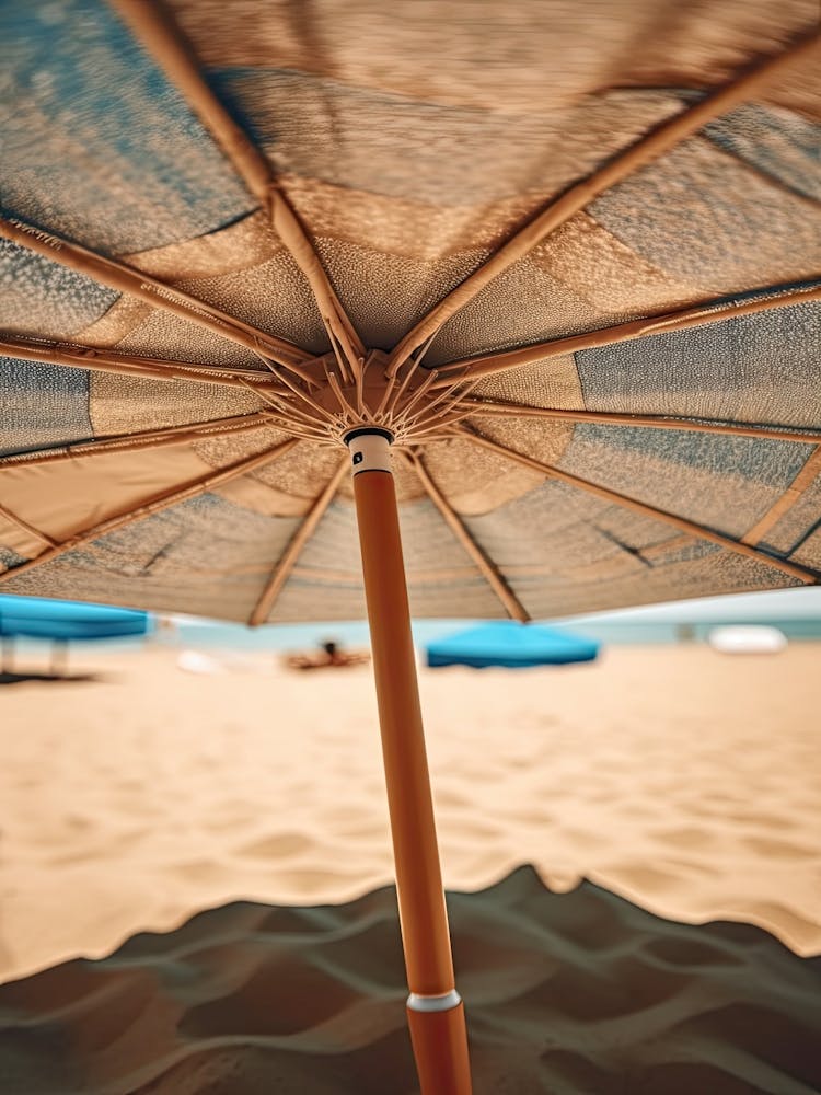 Low Angle Of Sun Umbrella Detail Shot Summer Photography