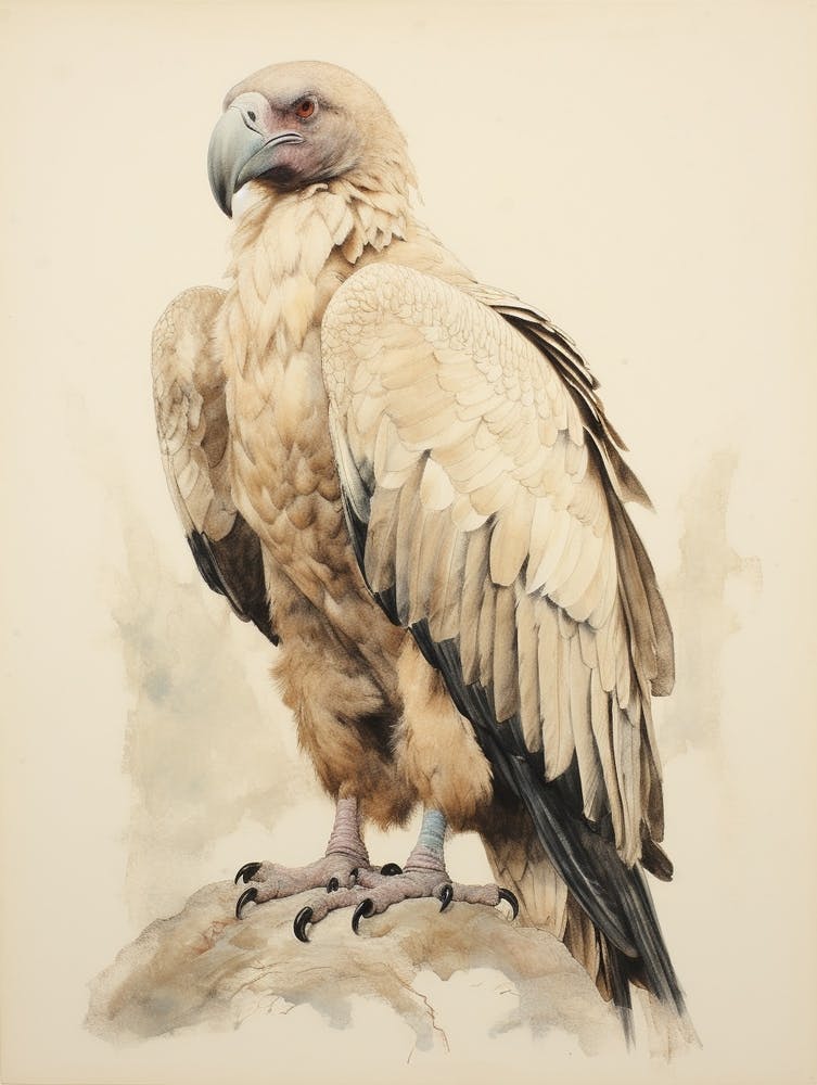 Vautour 2 - Dessin d'oiseau vintage