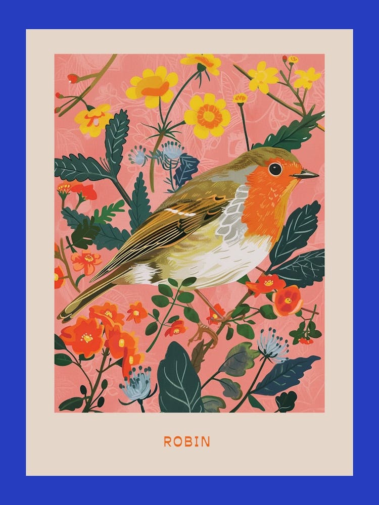 Spring Birds Poster Robin 1