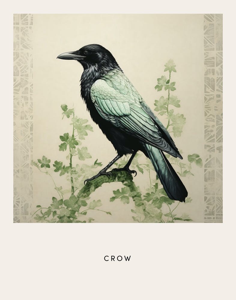 Ohara Koson Inspired Bird Painting Crow 1 Poster