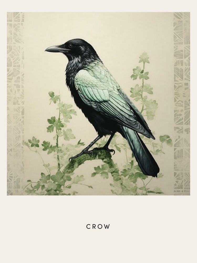 Ohara Koson Inspired Bird Painting Crow 1 Poster