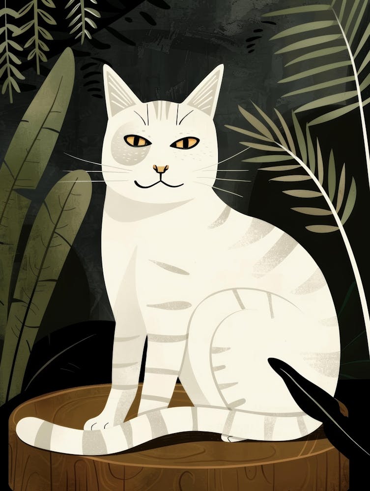 White Cat In The Jungle 1