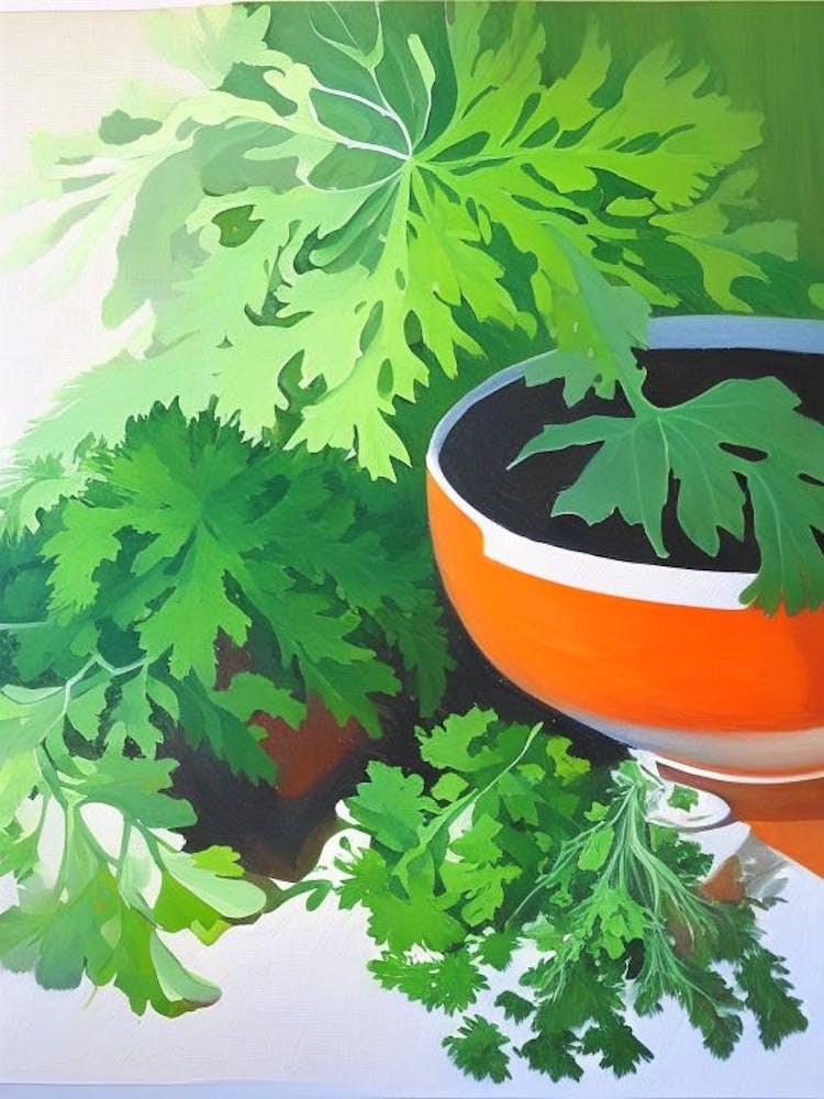 Parsley Spices And Herbs Oil Painting