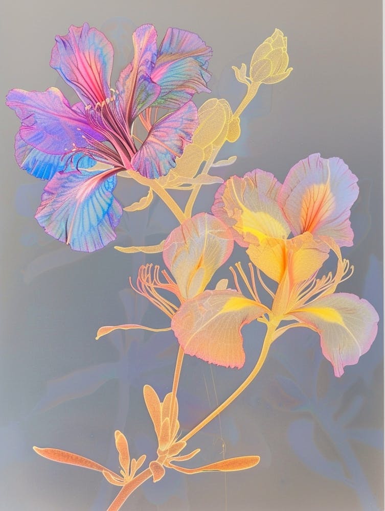 Iridescent Flower Peacock Flower 1