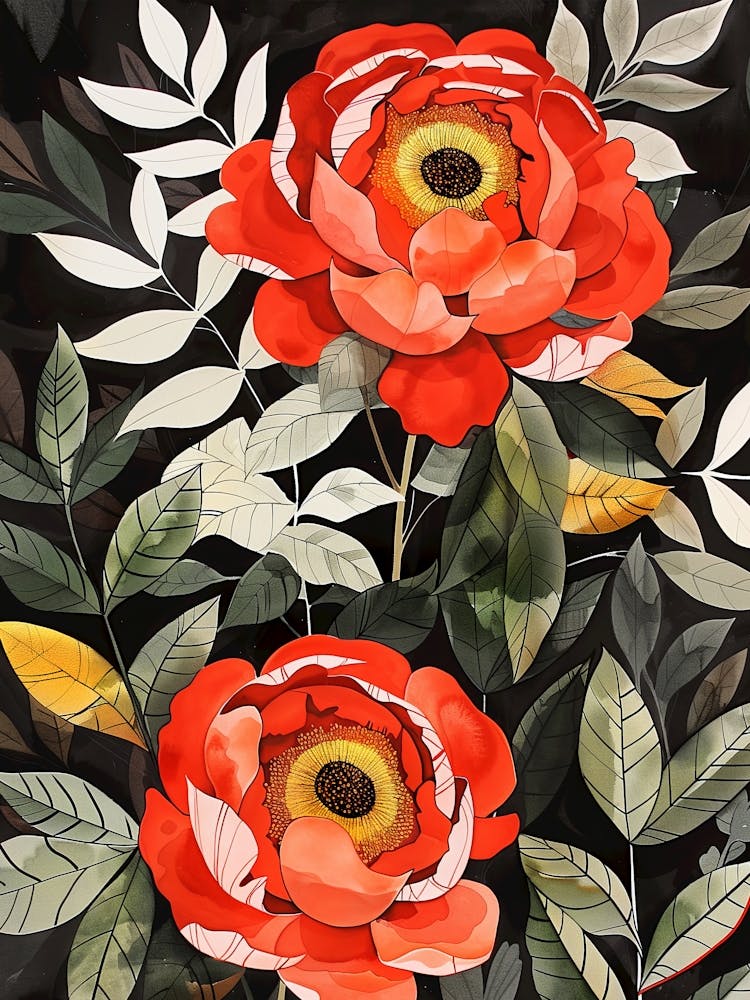 Red Peonies