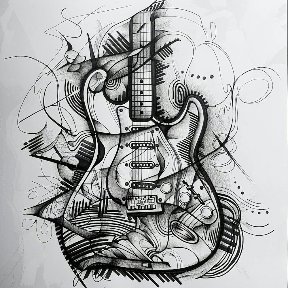 Drawing Of A Guitar