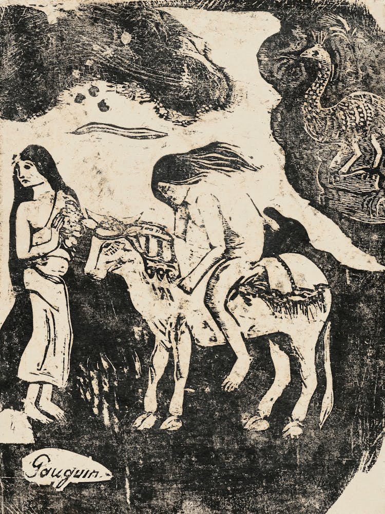 The Rape Of Europa, From The Suite Of Late Wood Block Prints, Paul Gauguin
