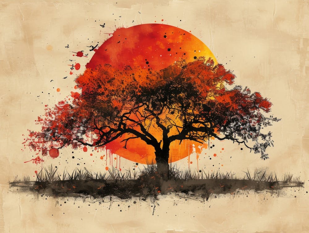 Arbre au Coucher du Soleil