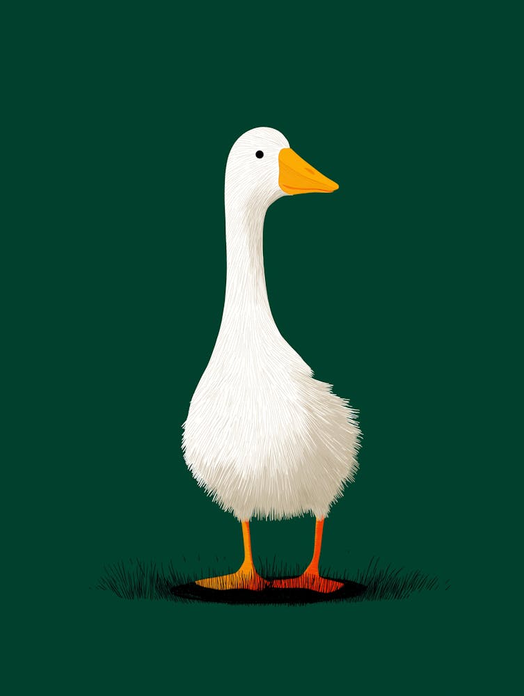 Cute Goose Poster, Dark Green