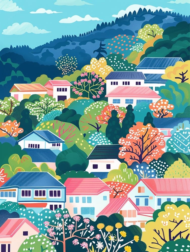 Aomori Japan 1 Colourful Illustration