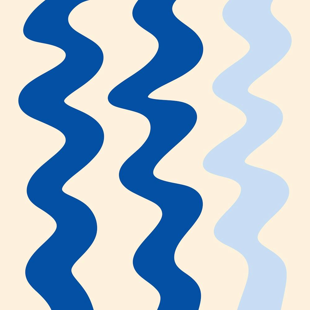 Squiggly Lines blue