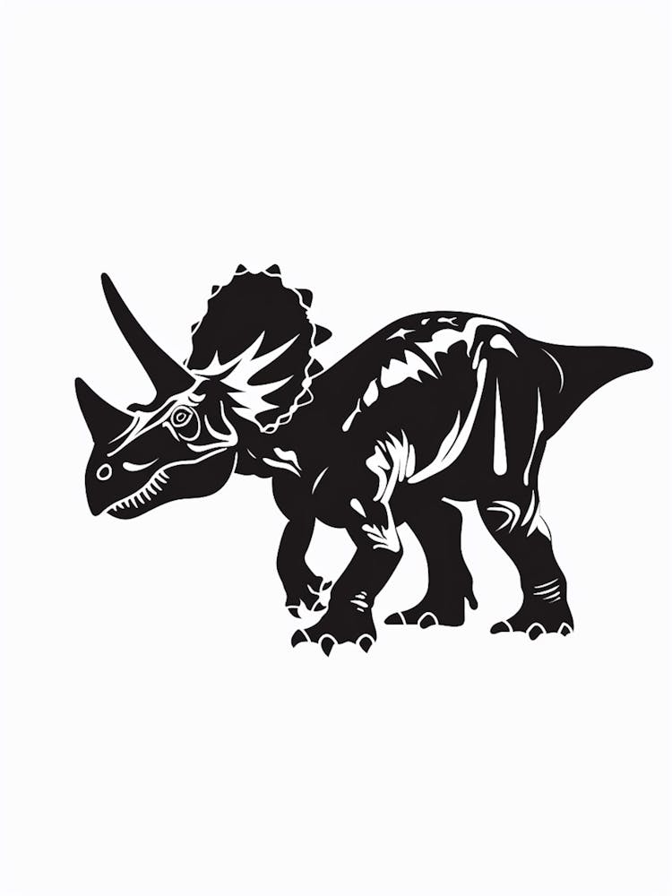 Black Triceratops Silhouette 1