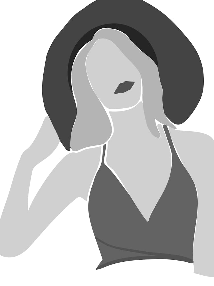 Frau mit Hut 2