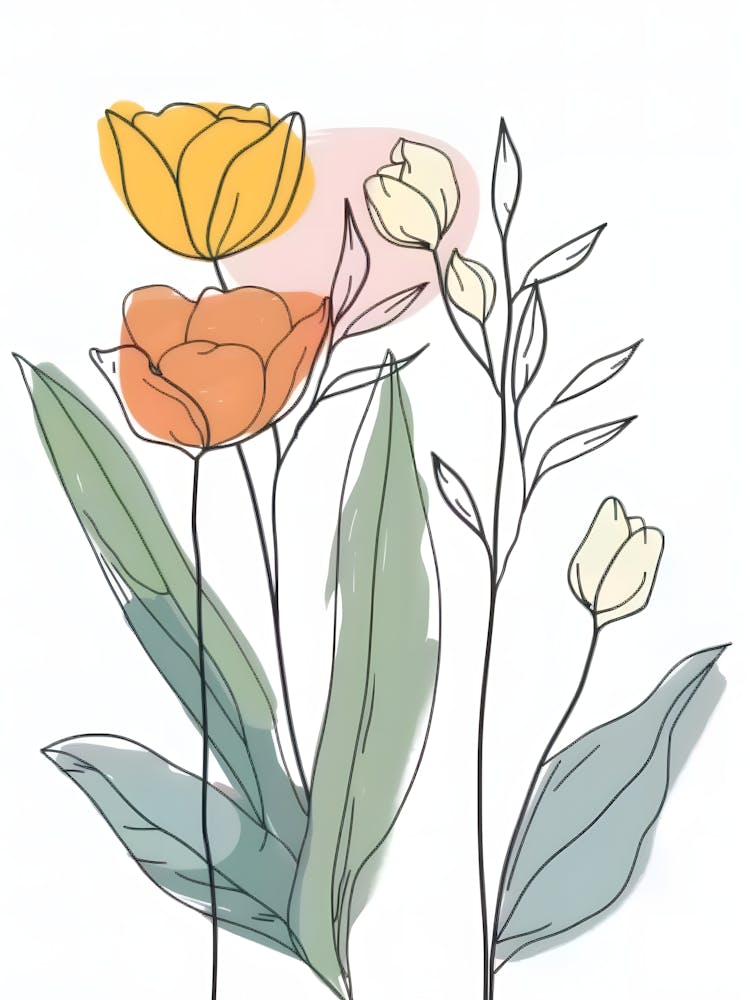 Minimalist Flower Line Art 9