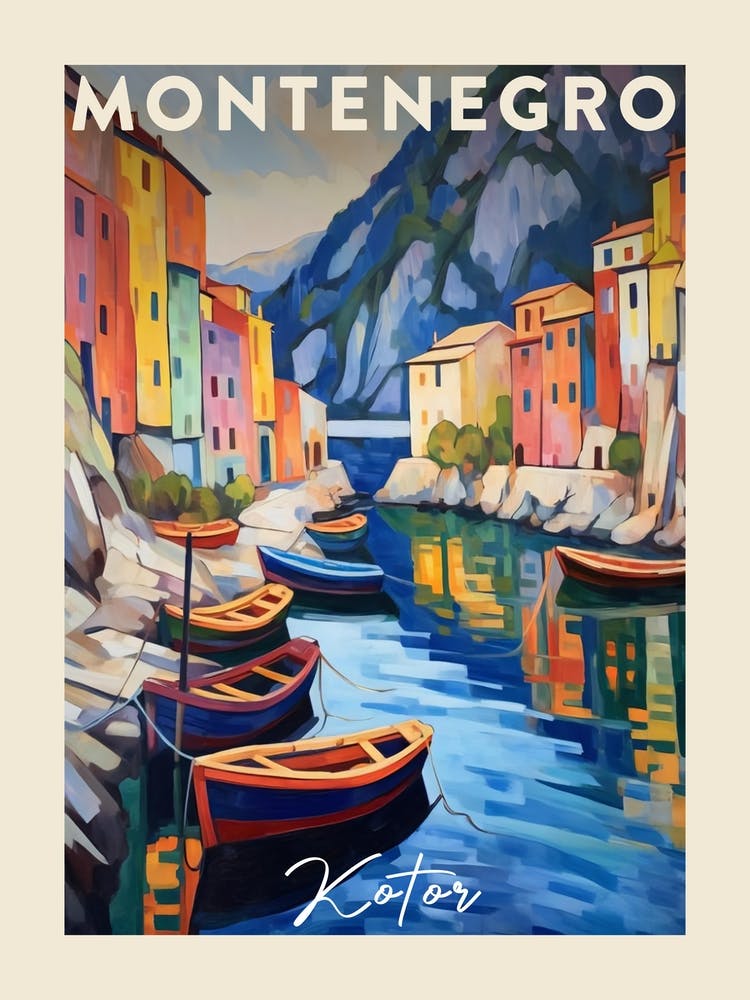 Kotor Montenegro 1 Fauvist Painting  Travel Poster