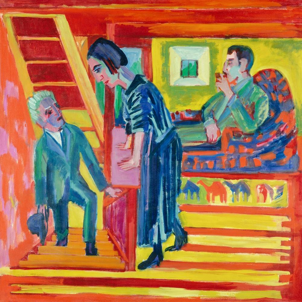 The Visit   Couple And Newcomer, Ernst Ludwig Kirchner Square