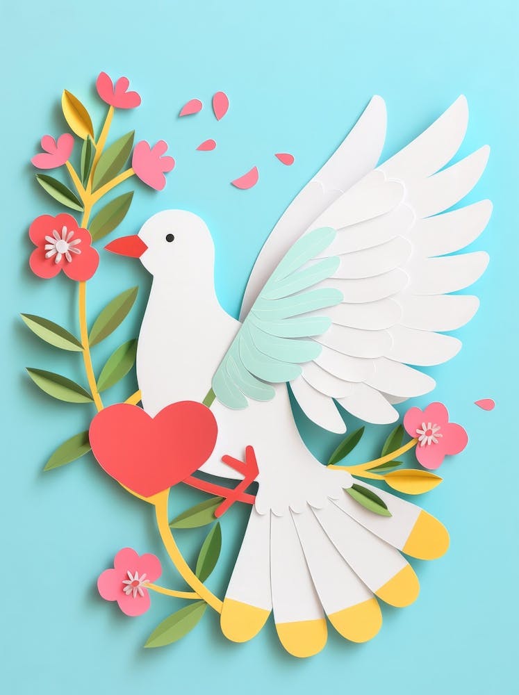 Dove With Flowers 6