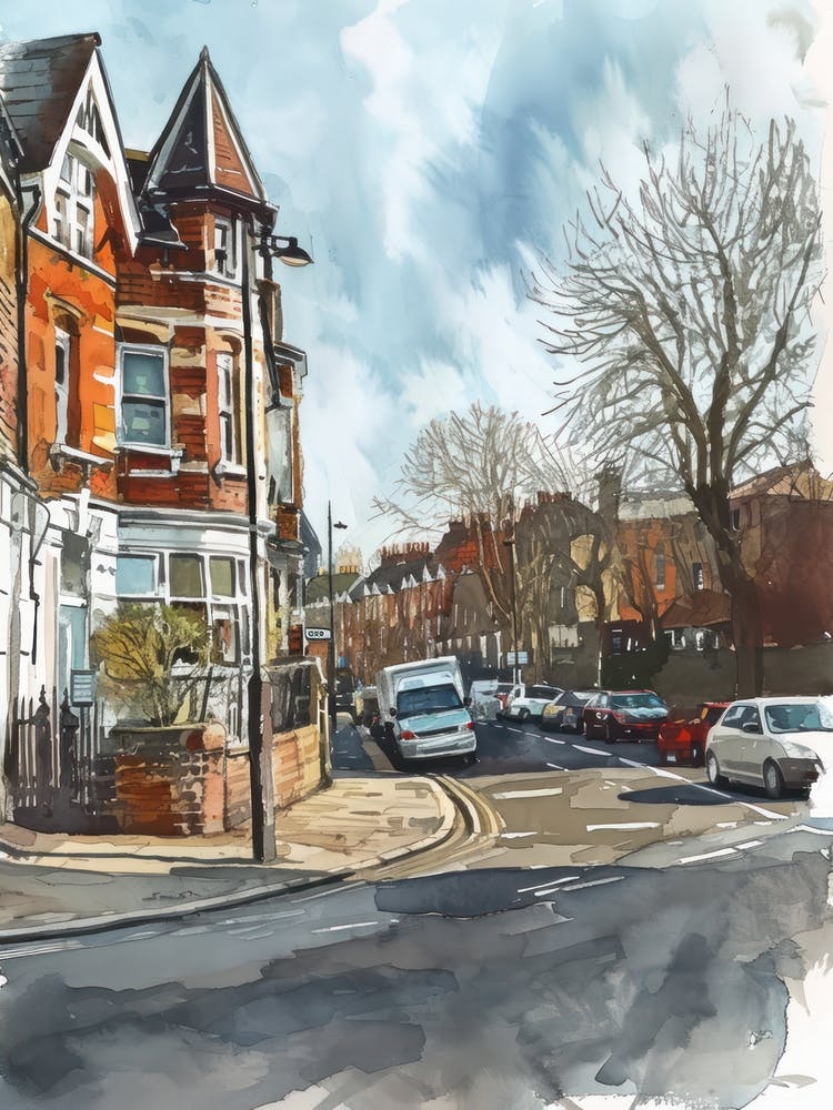 Bexley London Borough   Street Watercolour 3