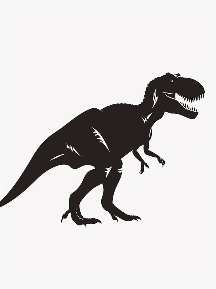 Black T Rex Dinosaur Silhouette 4