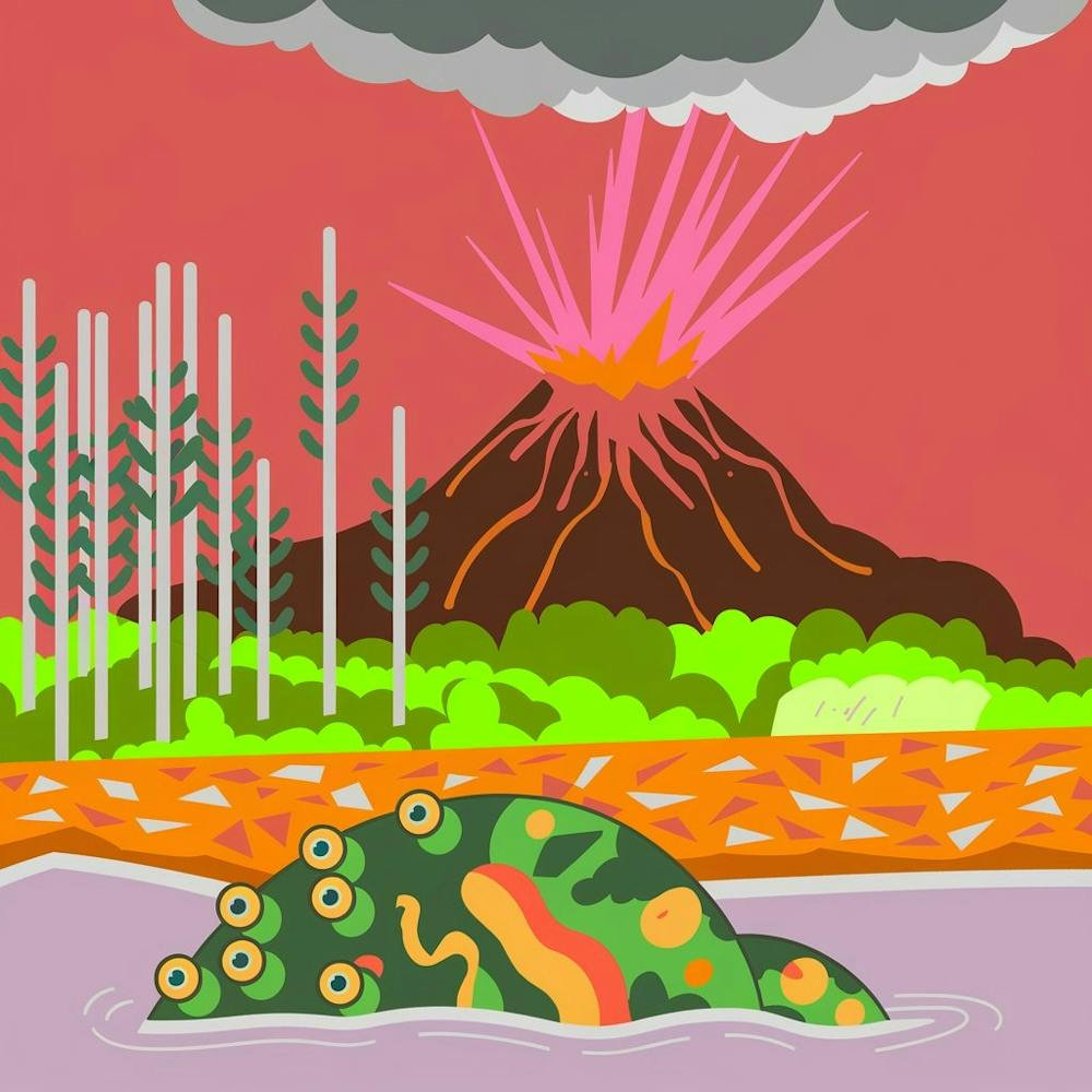 Dinosaurs And Volcanoes