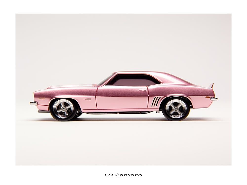 Toy Car 69 Camaro Pink Poster