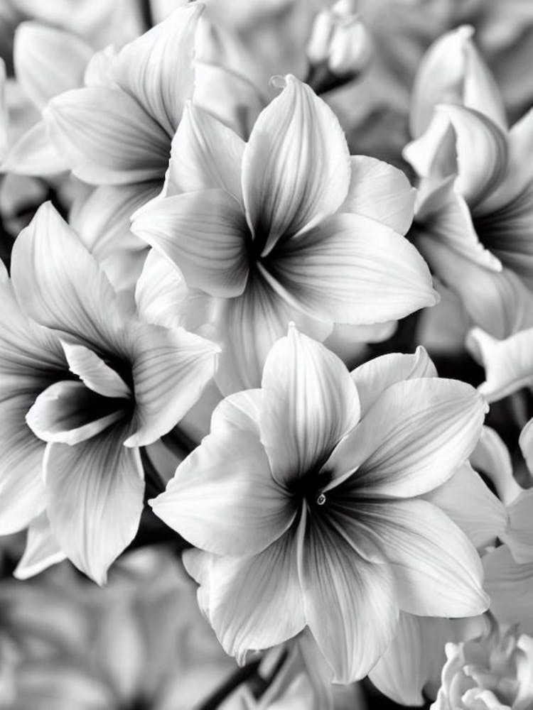 Amaryllis B&W Pencil 1 Flower