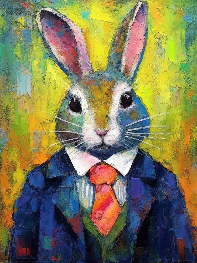 Cute Fashionable Rabbit In Suit 2