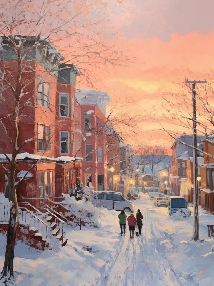 Dreamy Winter Painting Boston Usa 3