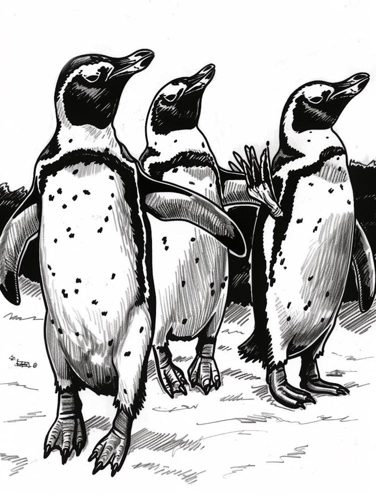 King Penguin Waving Their Flippers 1