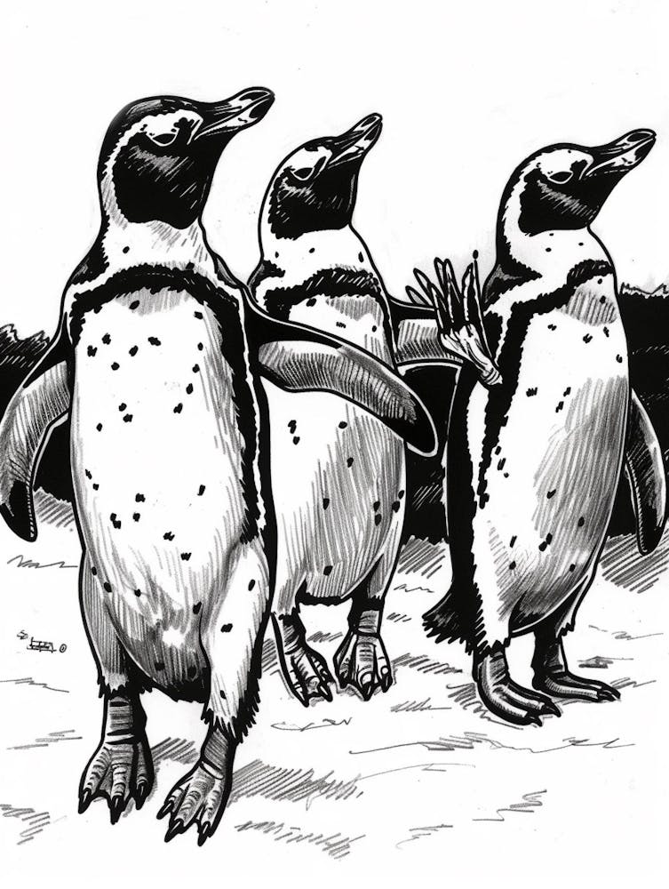 King Penguin Waving Their Flippers 1