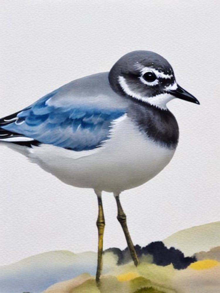 Grey Plover Watercolour Bird