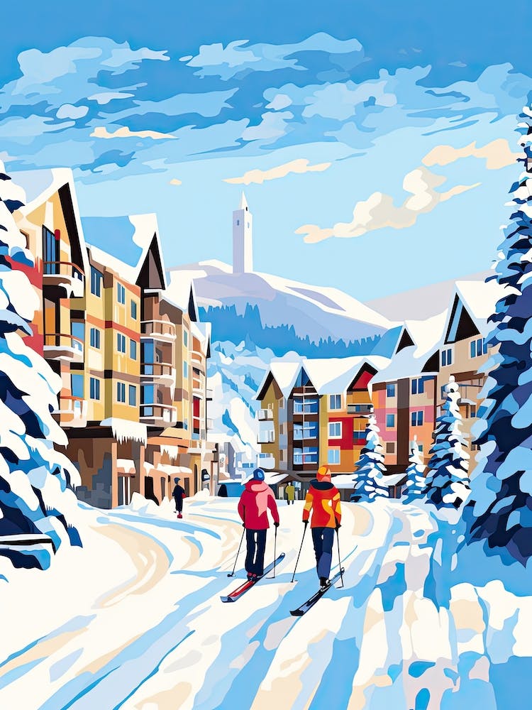 Sun Peaks Resort   British Columbia Canada, Ski Resort Illustration 3