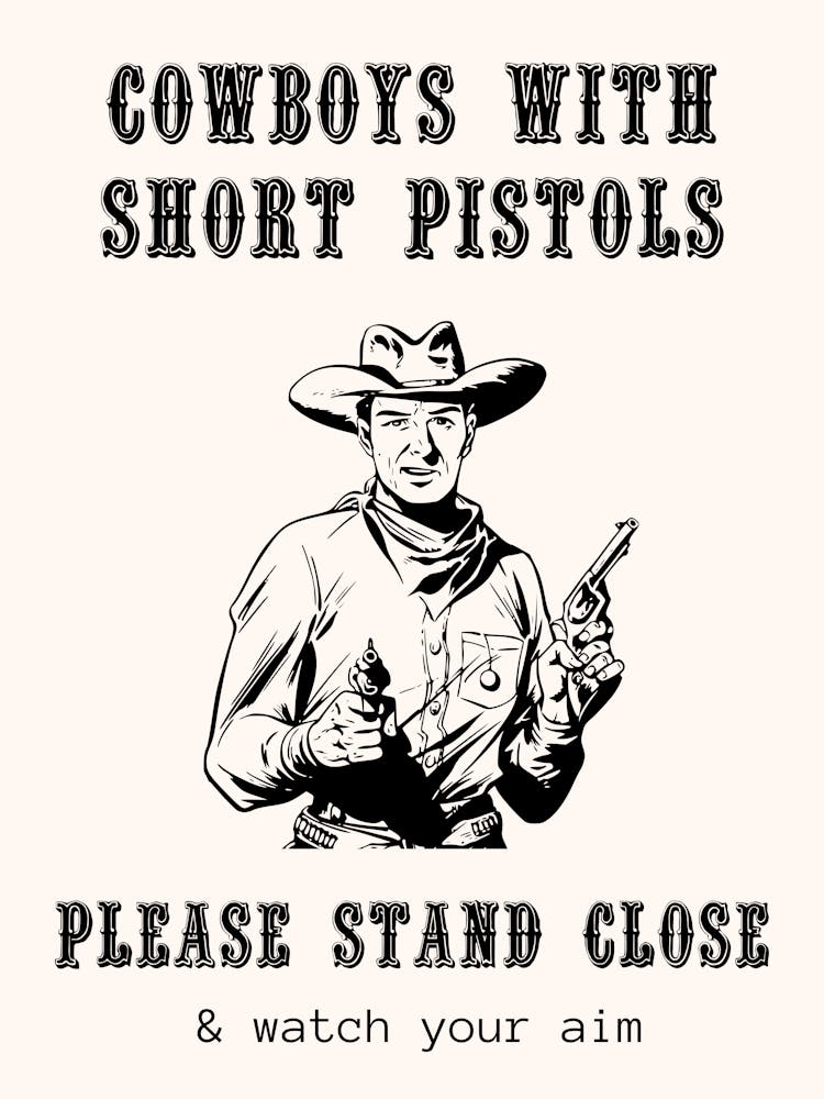 Funny Cowboy Bathroom Print
