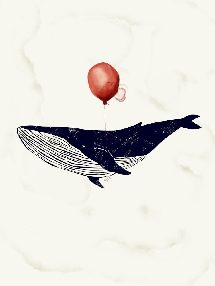 Whale Linocut