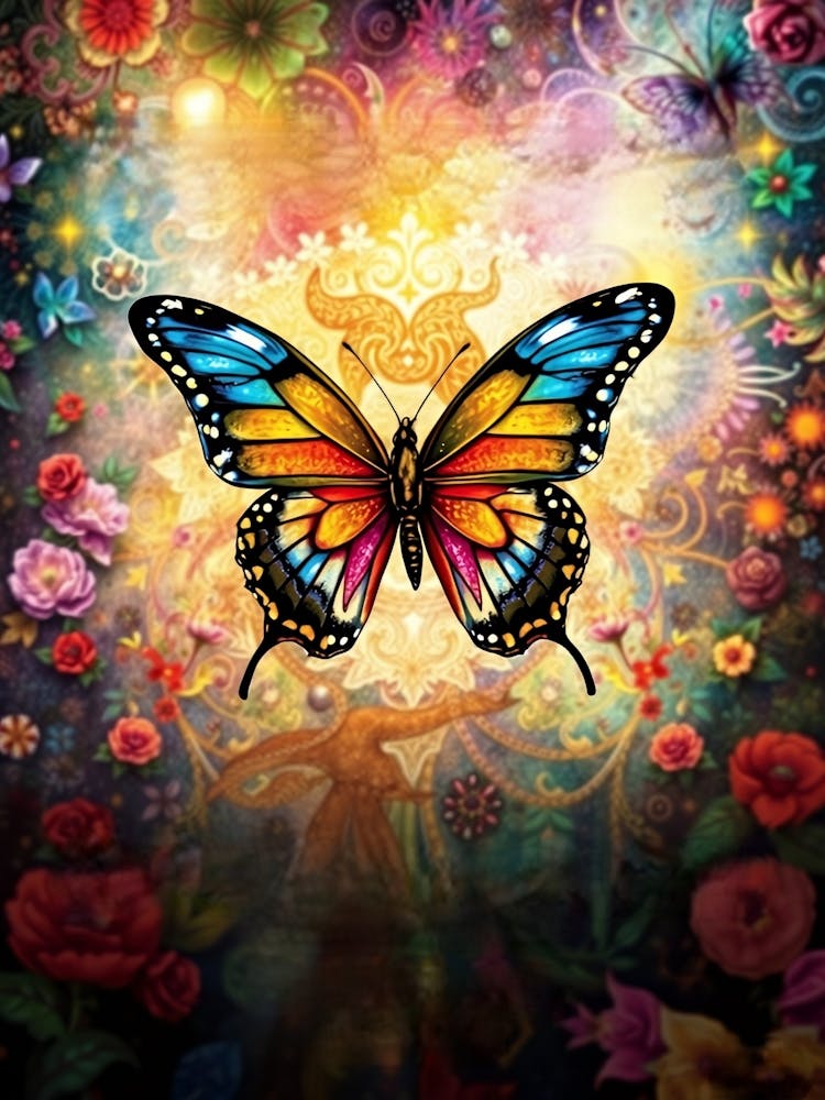 Butterfly And Flowers 5