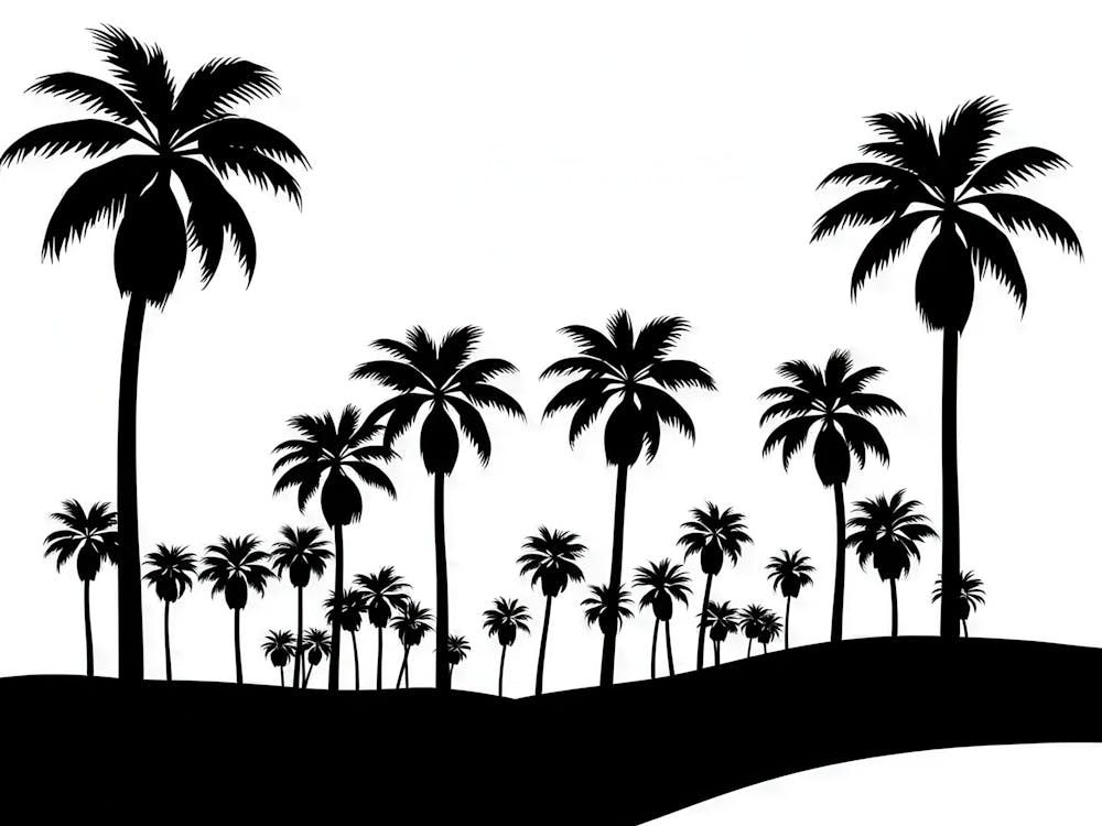 Silhouette Of Palm Trees