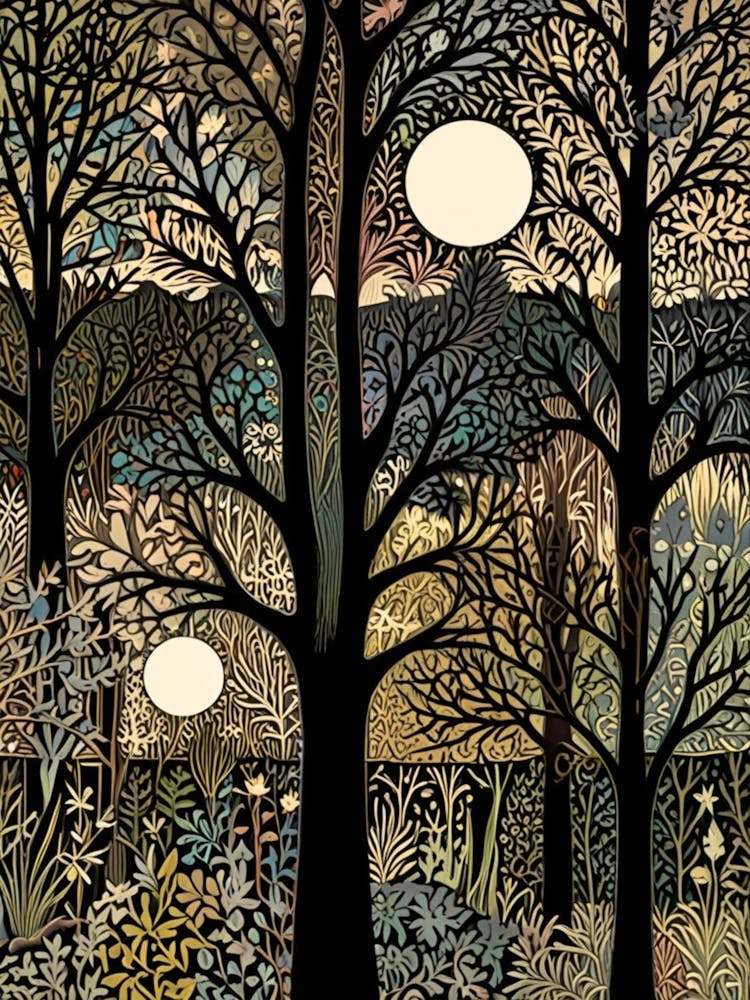 William Morris Moonlight In The Forest 140