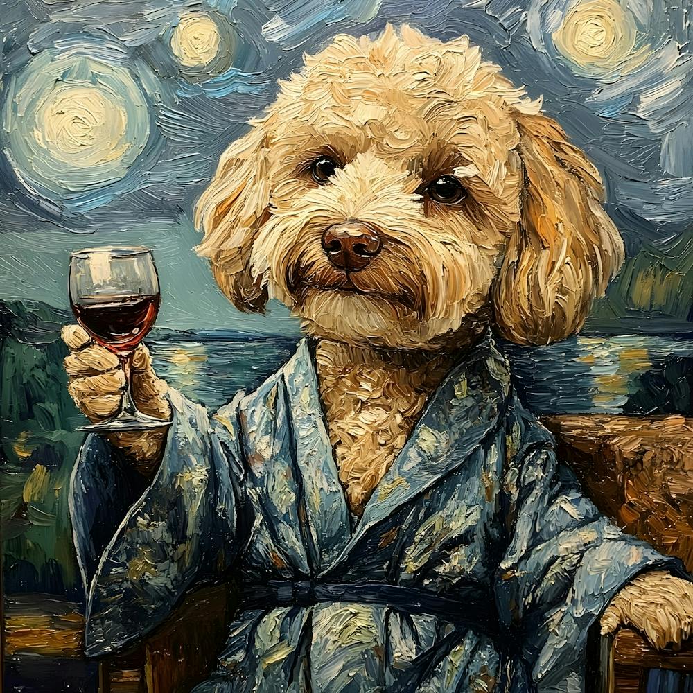 Dog In Bathrobe 2