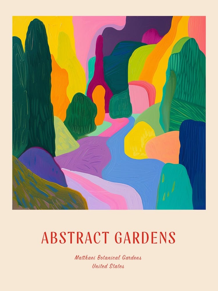 Colourful Gardens Matthaei Botanical Gardens Usa 3 Red Poster