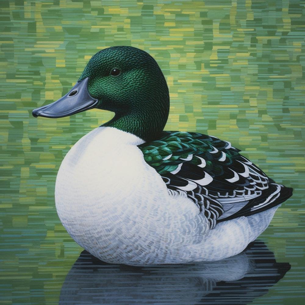 Ohara Koson Inspired Bird Painting Duck 2 Square