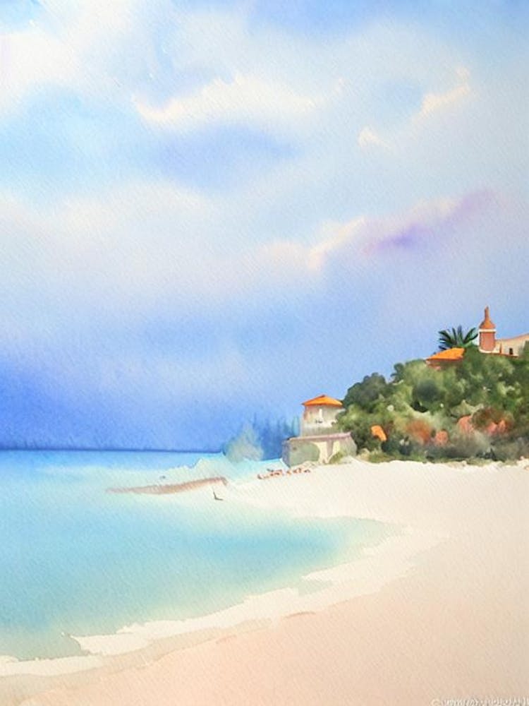 Porto Katsiki, Lefkada, Greece Watercolour
