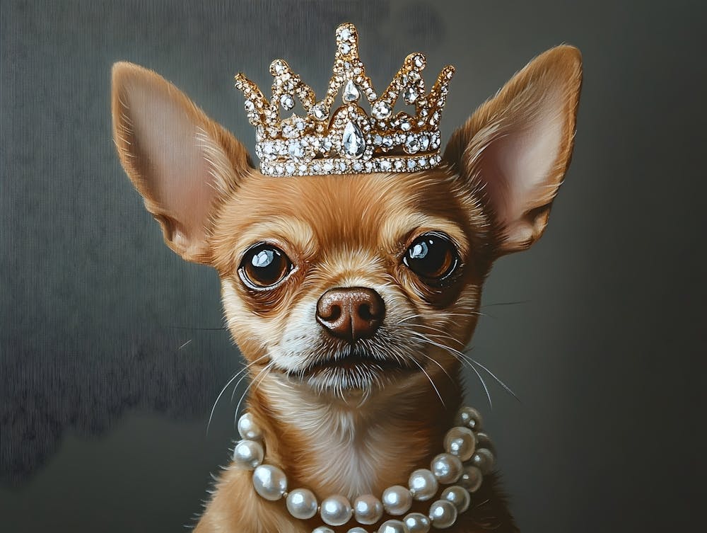 Chihuahua In Crown And Pearls 1
