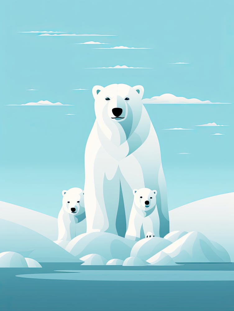 Polar Serenity; Painting The Bear Family Bond